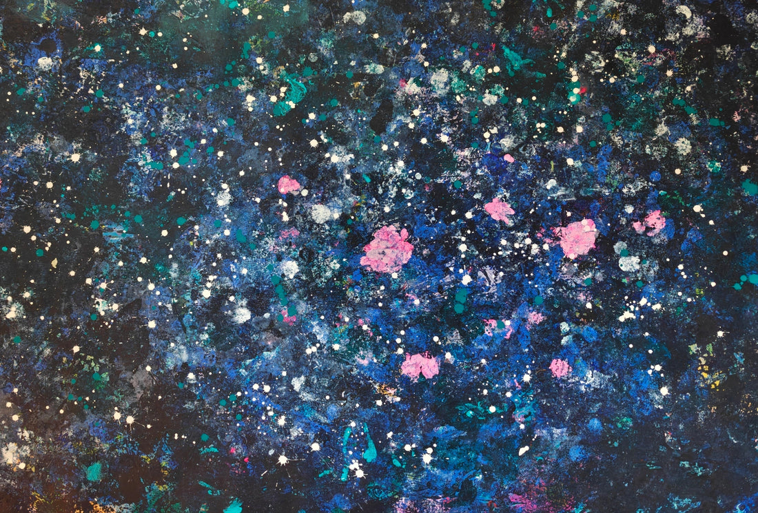 Cosmic Flora: Original Paintings Where Night Sky Meets Wildflower Field