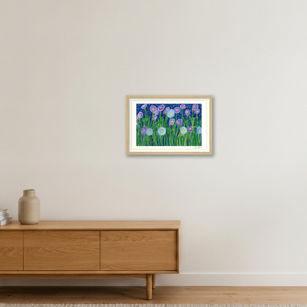 Bloom in the Dark — 45×30cm, 18×12" Oak Frame