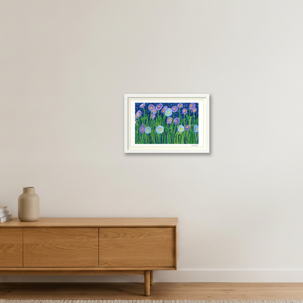 Bloom in the Dark — 45×30cm, 18×12" White Frame