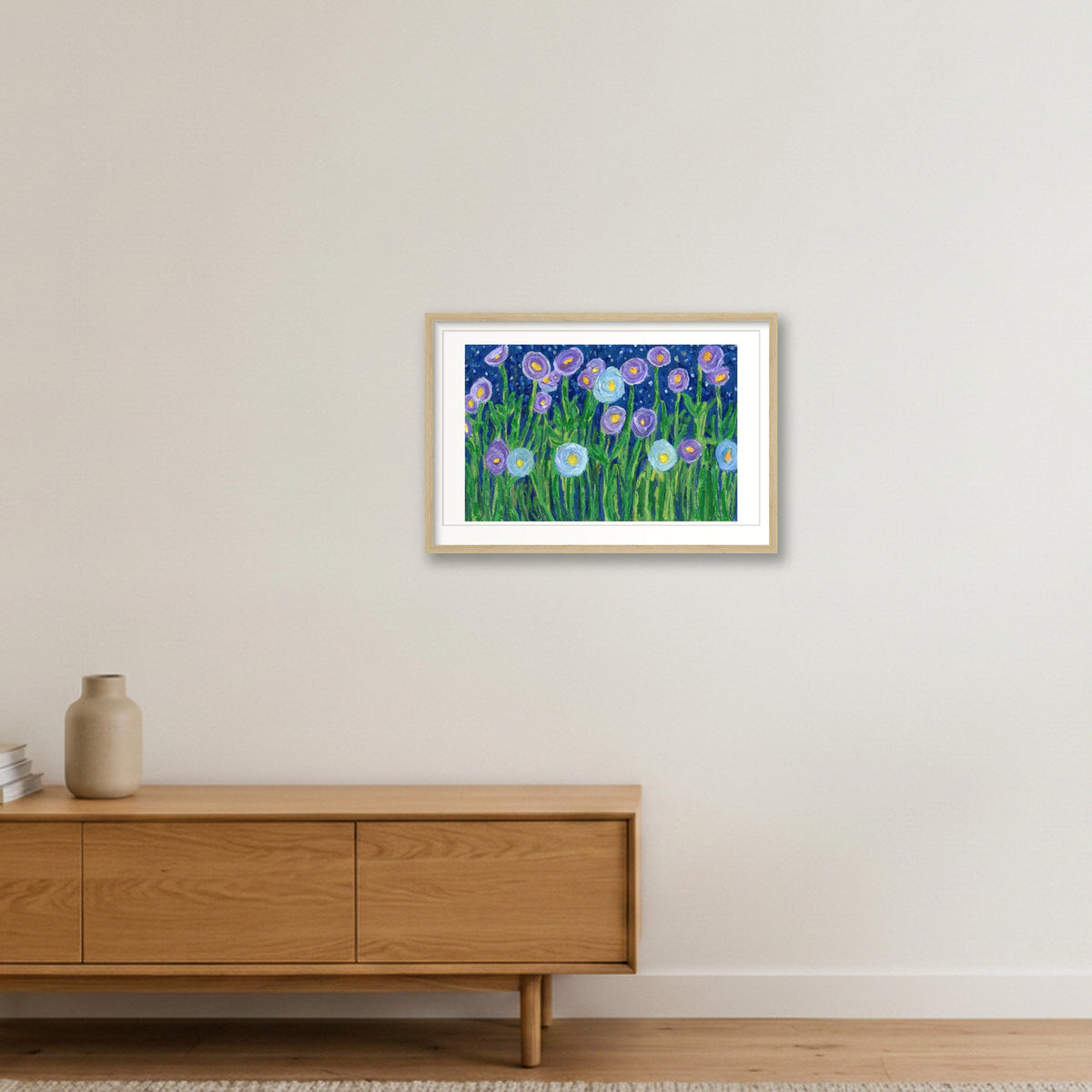 Bloom in the Dark — 60×40cm, 24×16" Oak Frame