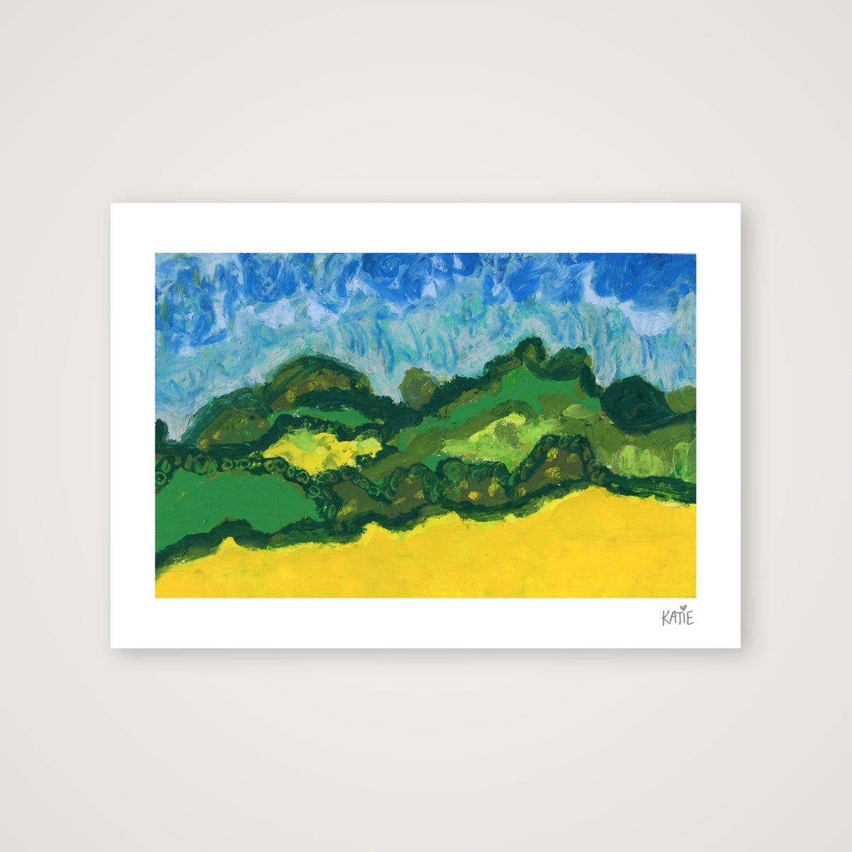 Bath Canola Fields | Fine Art Print by Katie Shapiro — A4 (30×21cm, 12×8") Print only