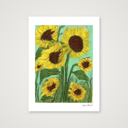 Dancing Sunflowers | Fine Art Print by Katie Shapiro Art — 30×40cm, 12×16" Print only