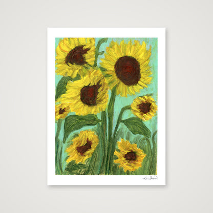 Dancing Sunflowers | Fine Art Print by Katie Shapiro Art — 60×80cm, 24×31" Print only