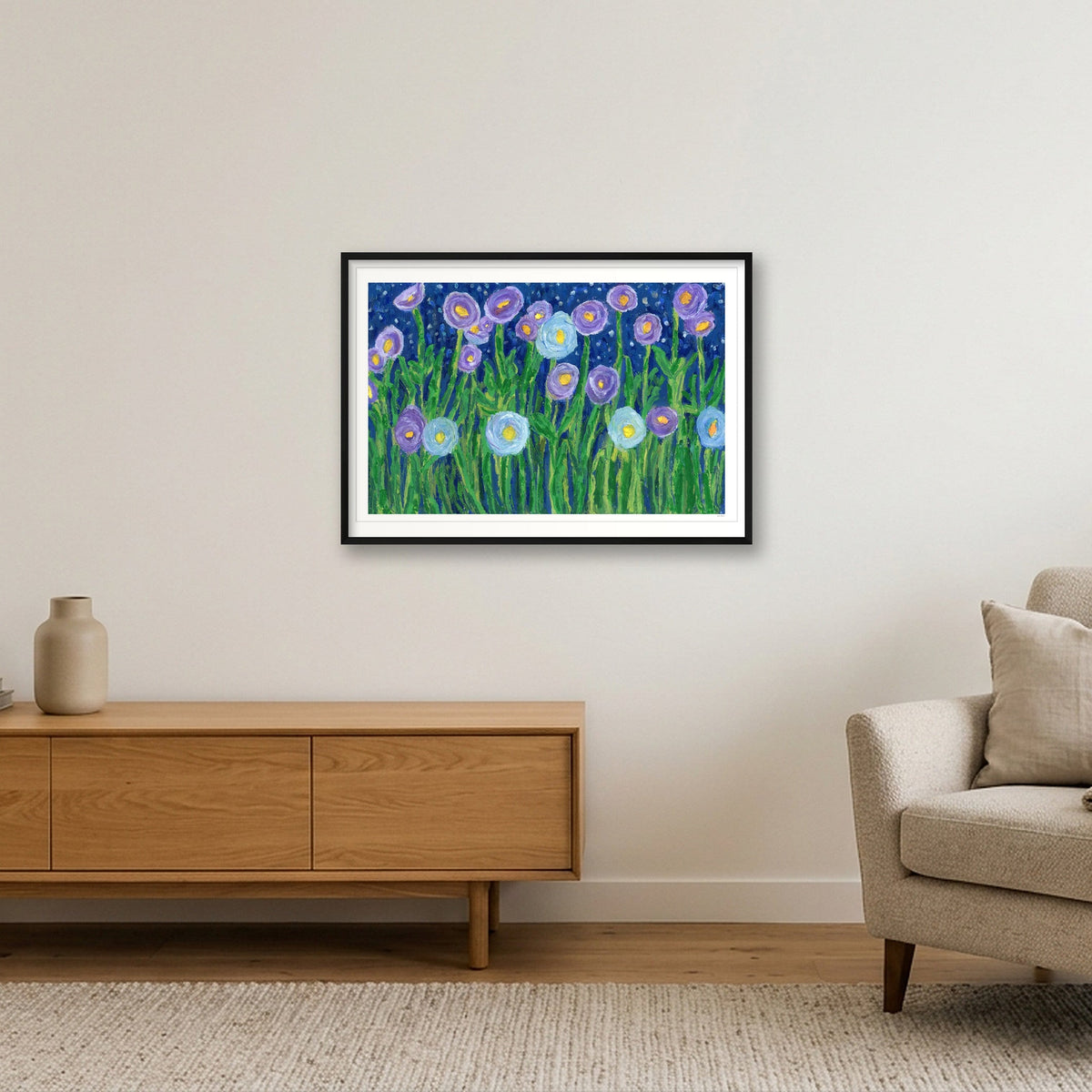 Bloom in the Dark — 100×70cm, 39×28" Black Frame
