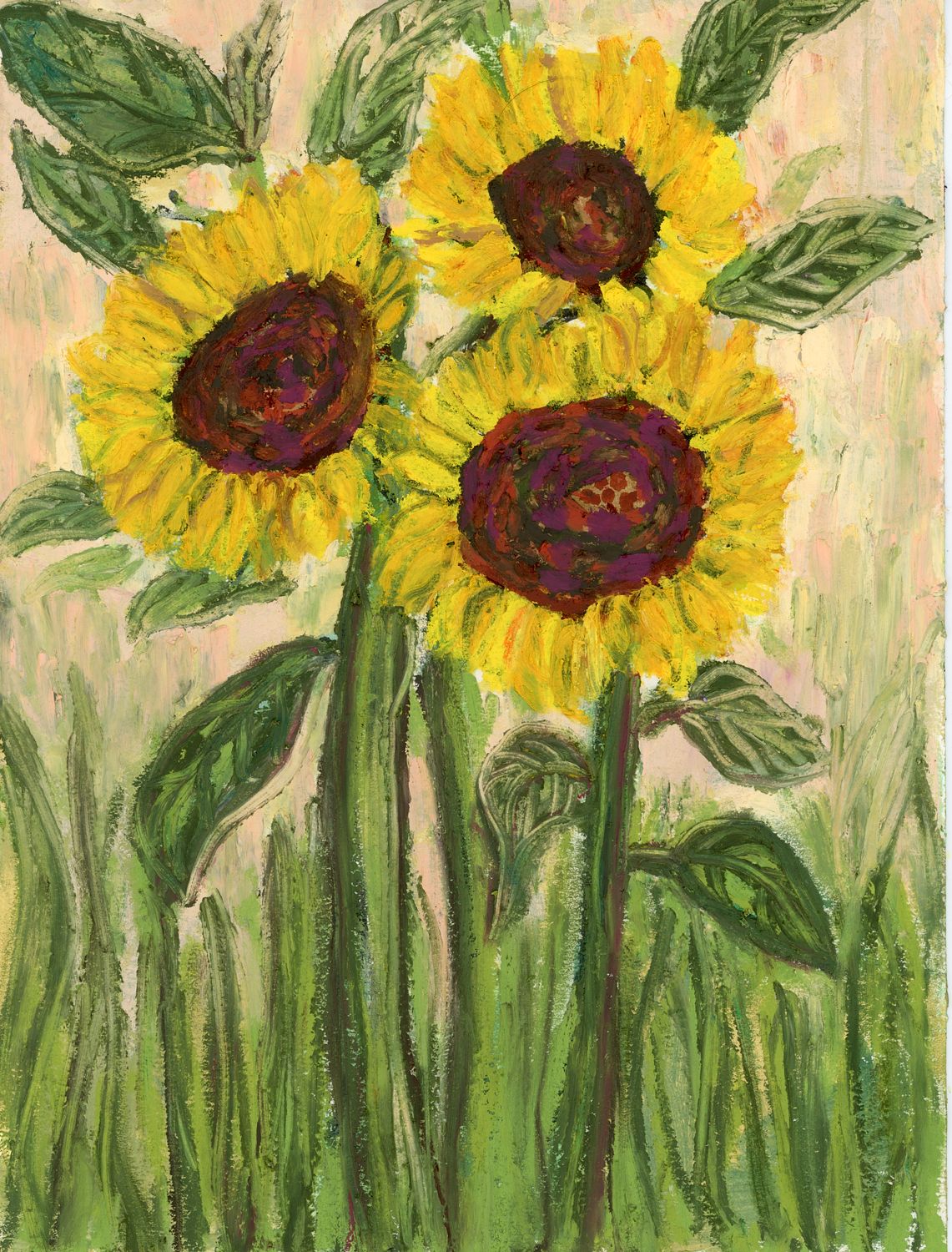 Golden Sunflower Trio | Fine Art Print by Katie Shapiro Art